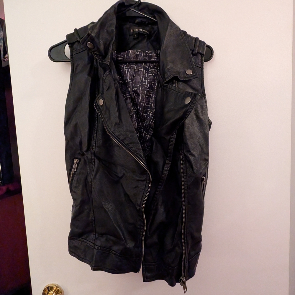 Bagatelle Black Leather Vest